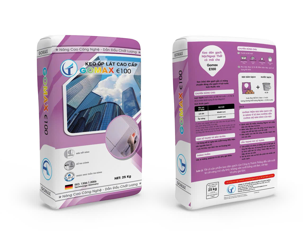 KEO DÁN GẠCH GOMAX E100 ỐP LÁT GẠCH CERAMIC và PORCELAIN